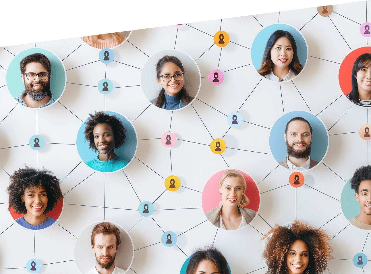 People connected by a network